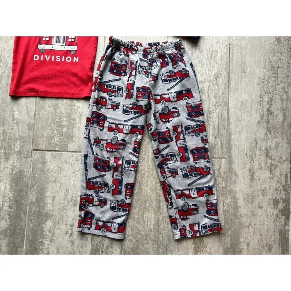 Toddler Boy's Rescue Firetruck Cotton Fleece 2 Piece Pajama Set Pjs Sleep Cozy 5